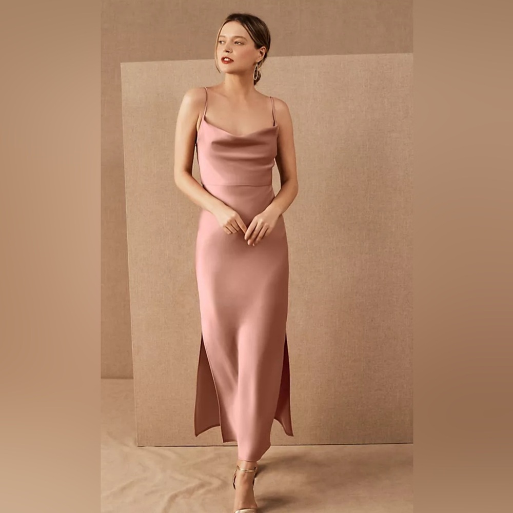 BHLDN Cali Satin Charmeuse Midi Dress